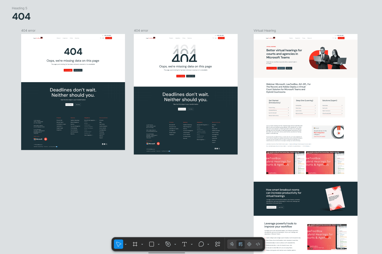 The 404 page and supporting page templates
