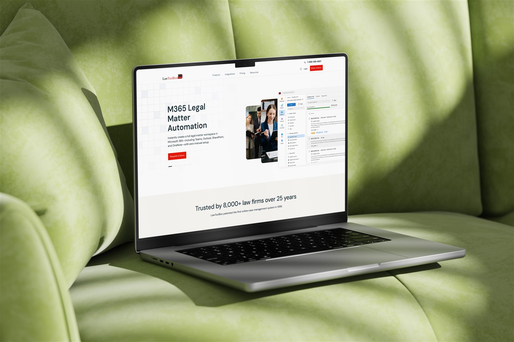 LawToolBox website redesign shown on screen